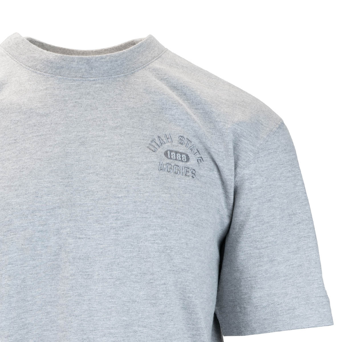 Utah state aggies 1888 embroidered gray unisex t-shirt